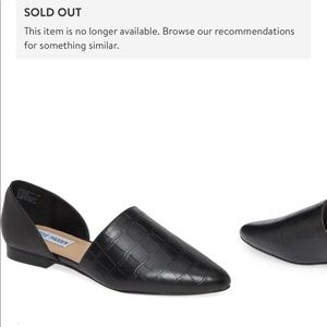 STEVE MADDEN BLACK CROC FLATS